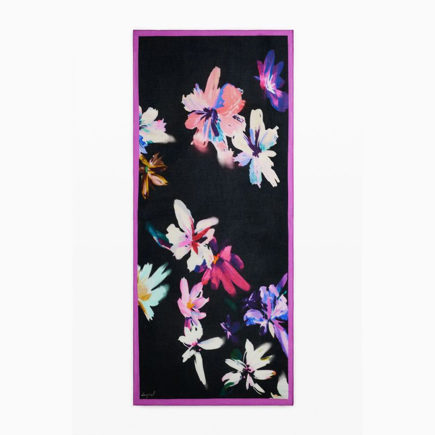 Desigual 25WAWA23 Foulard Rettangolare A Fiori - Sensazione Di Pelle - 10