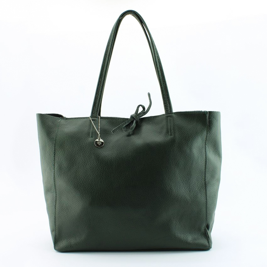 Caleidos CA007-O2GB borsa shopping in pelle verde