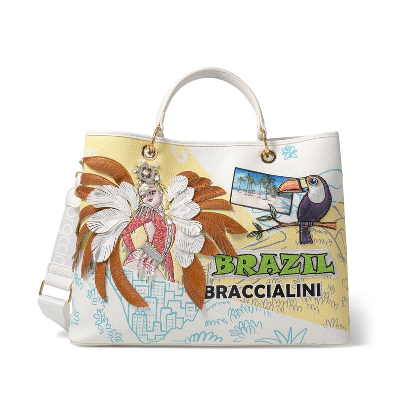 Braccialini B17081 shopper Cartoline Brazil