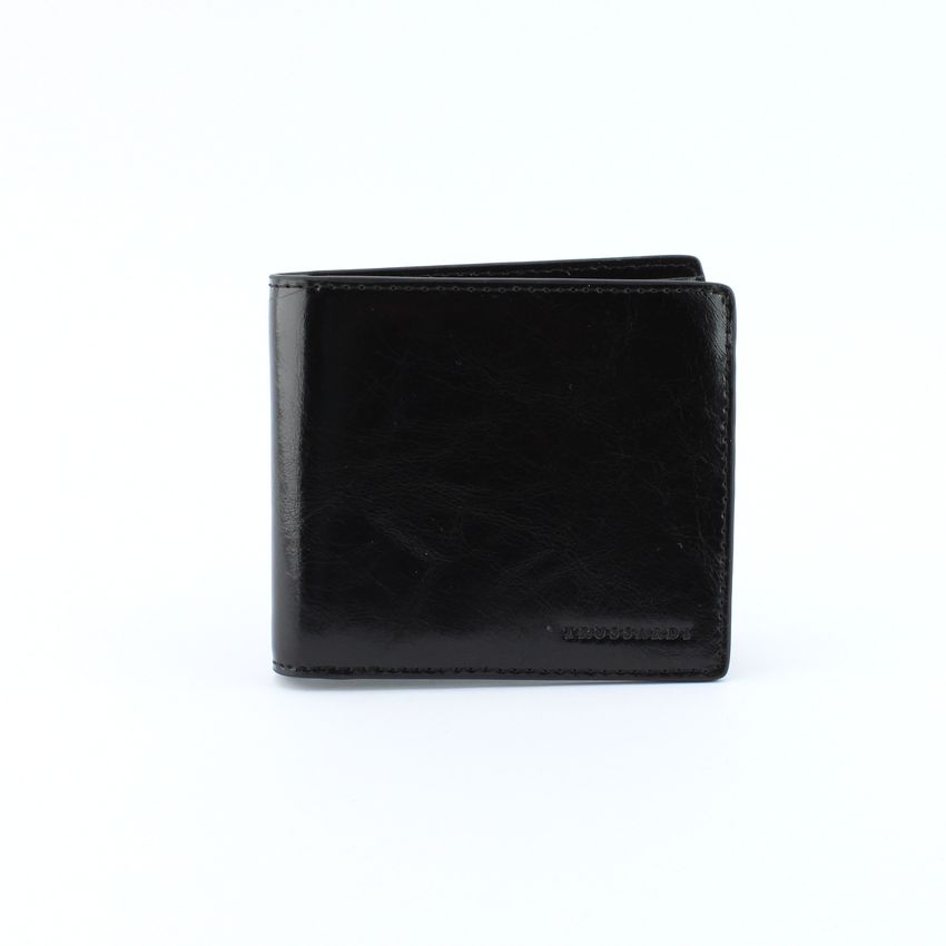 Trussardi 71W00176 portafoglio bifold in pelle nero
