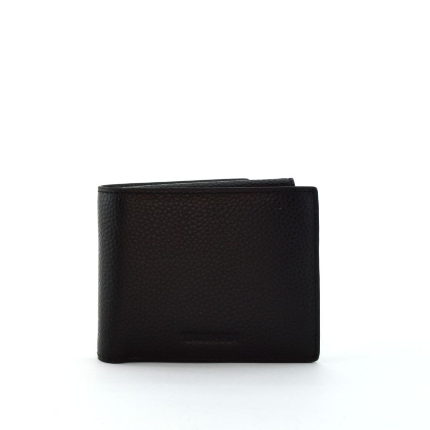 Trussardi 71W00165 portafoglio nero in pelle martellata con porta/monete