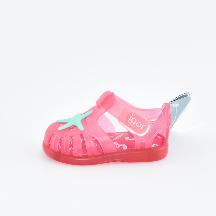 Igor S10234 sandalo da bambina ragnetto fucsia con stella