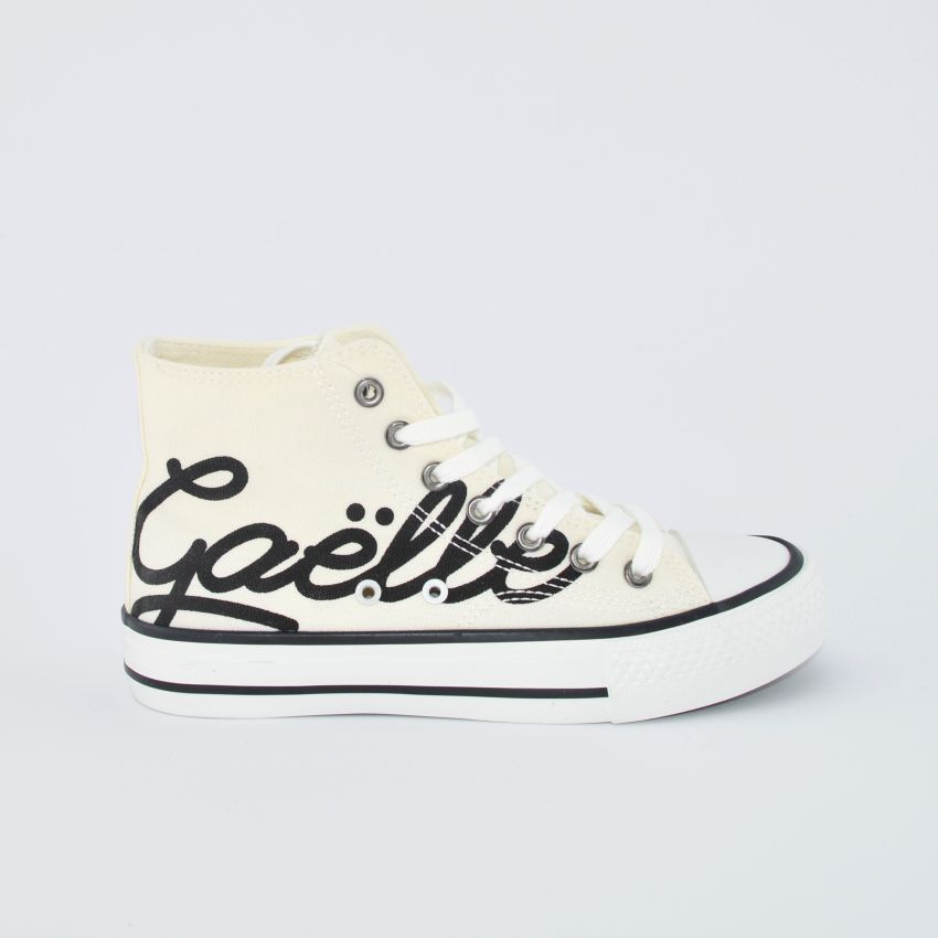 Gaelle G-1392 sneakers stivaletto in tela bianca