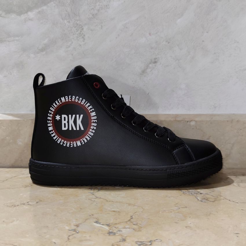 Bikkembergs 20957 sneakers alta nera con logo rosso