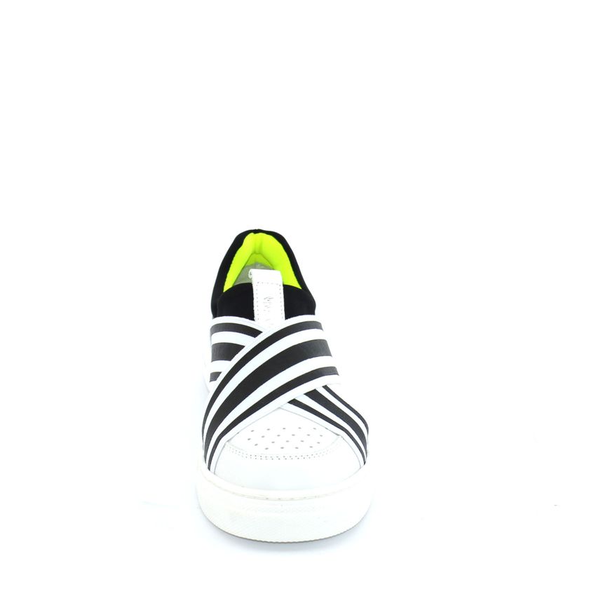 Morelli 00479 sneakers slip-on bianco giallo fluo