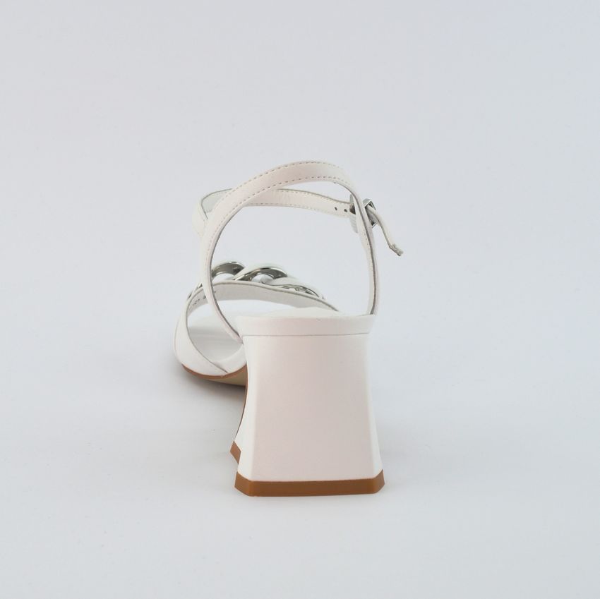Barachini NL121B sandalo con tacco largo nappa bianco